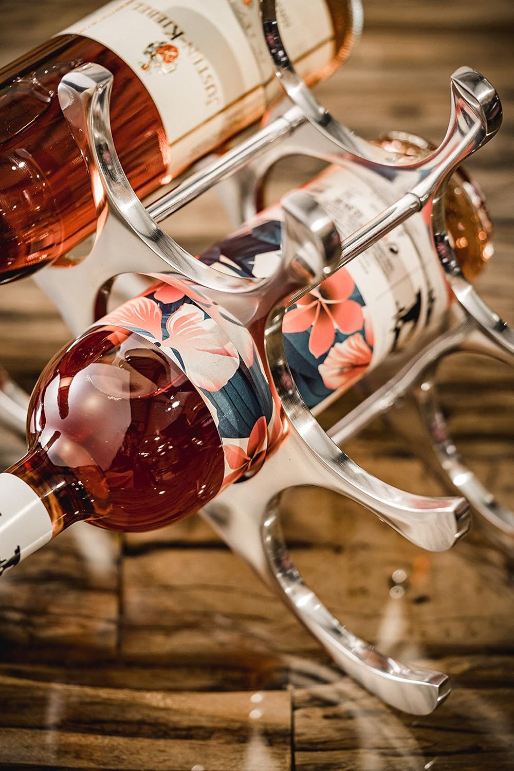 MichaelNoll Weinregal Flaschenregal Flasche Aluminium Silber Luxus - Weinständer, Regal Modern aus M