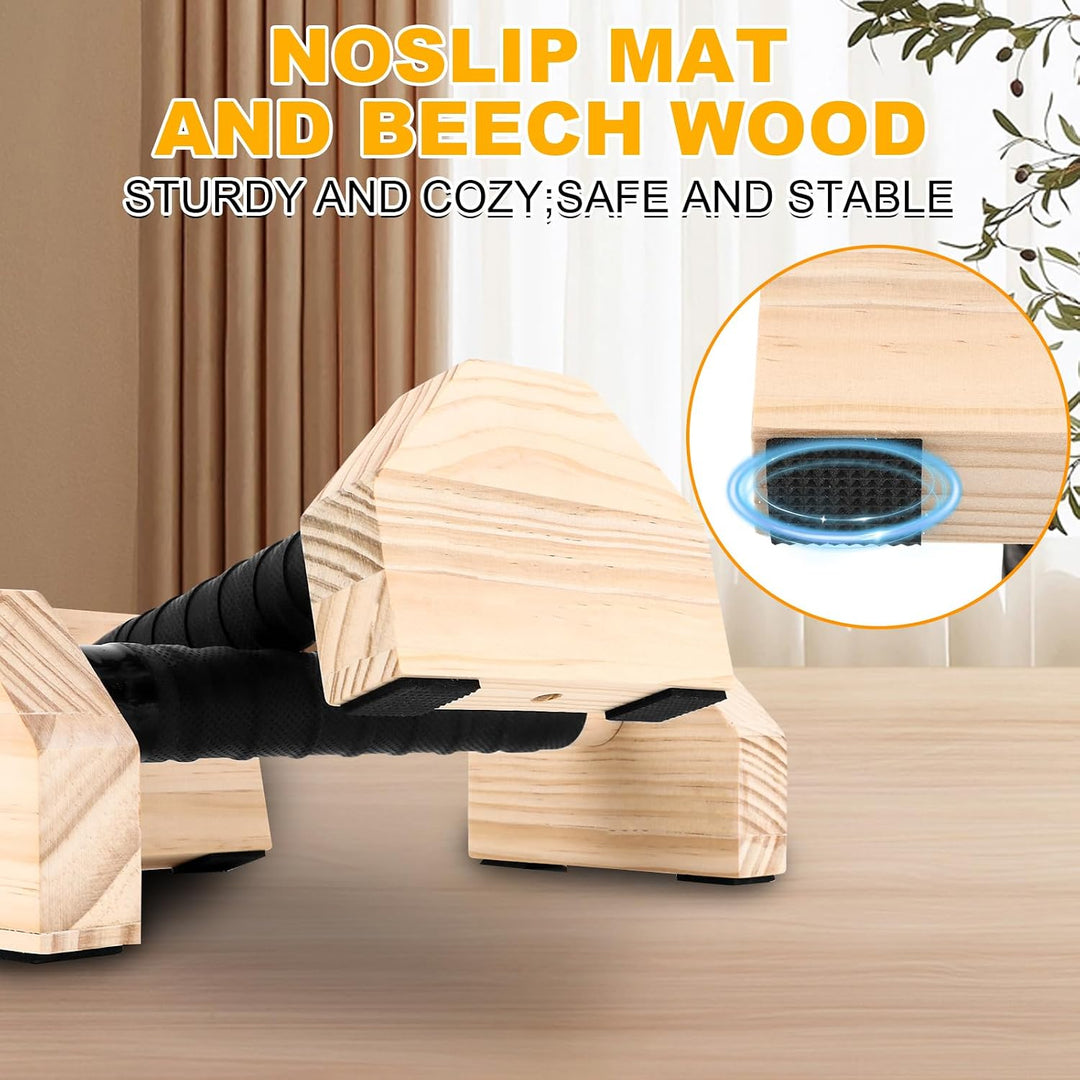 4er Set Liegestützgriffe Holz, Handstand Stütze, Push Up Bars Holz Parallettes für Handstand, Lieges