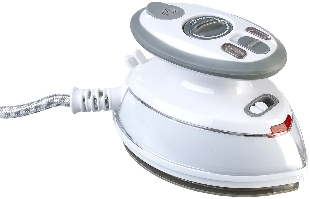 Sichler Haushaltsgeräte Bügeleisen: Reise-Dampfbügeleisen, 408 W, 110/230 Volt, 40 ml Wassertank, 3