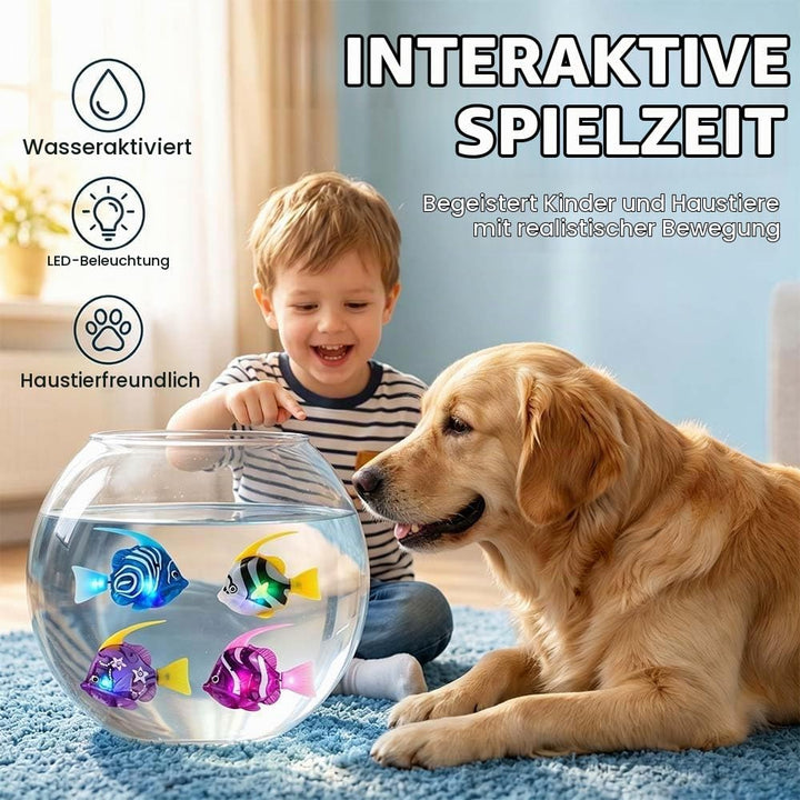 4 Stück Elektronischer Haustier Fisch, Schwimmende Fische Spielzeug, Elektrische Fische Katze Spielz