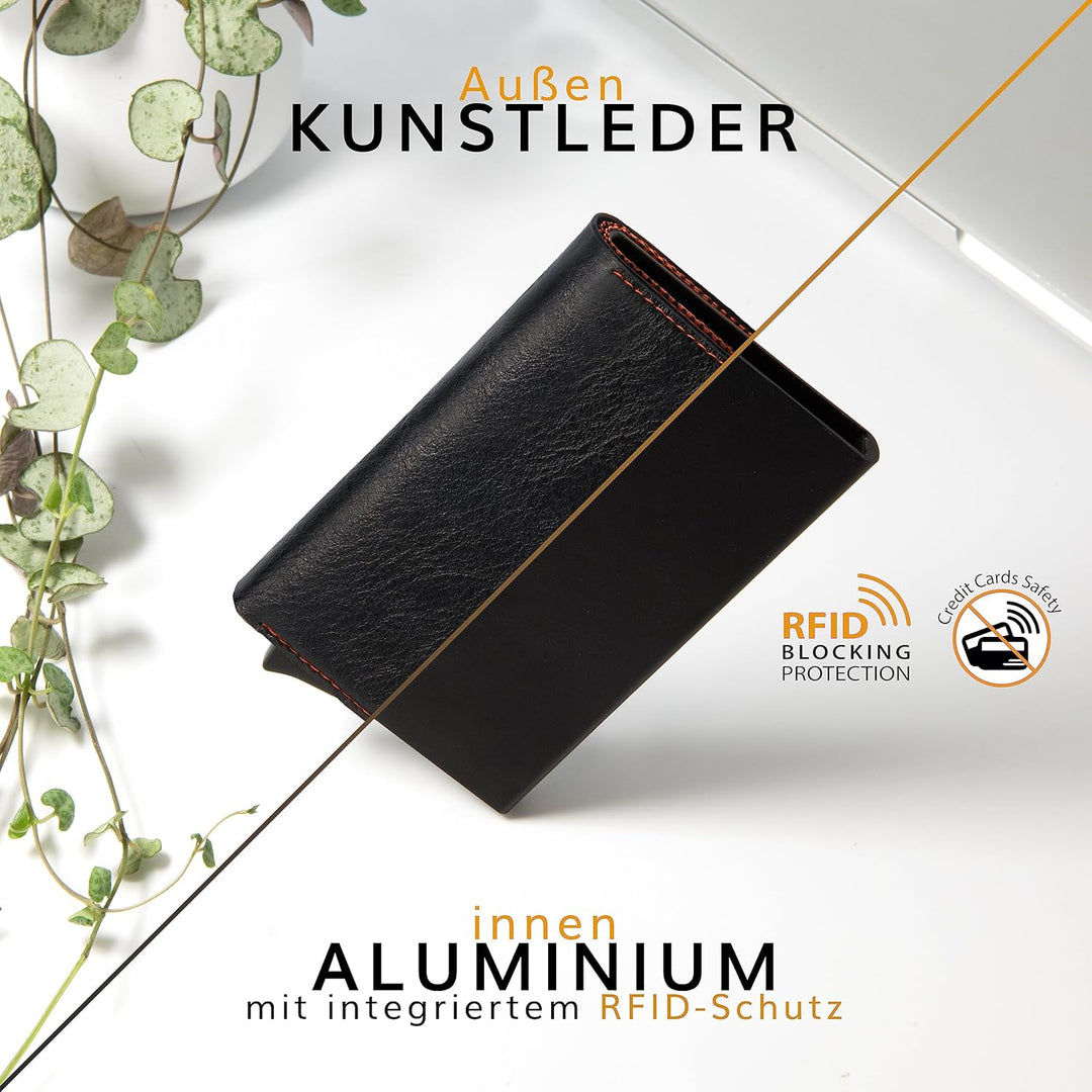 GUGGIARI® Kreditkartenetui - Kartenetui mit Münzfach/Kartenhalter mit Magnetverschluss - Aluminium R