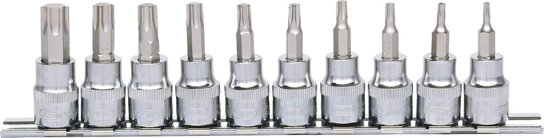 KS Tools 918.3939 3/8" CHROMEplus Bit-Stecknuss-Satz TX, 10-tlg. T10-T55