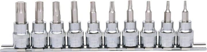 KS Tools 918.3939 3/8" CHROMEplus Bit-Stecknuss-Satz TX, 10-tlg. T10-T55
