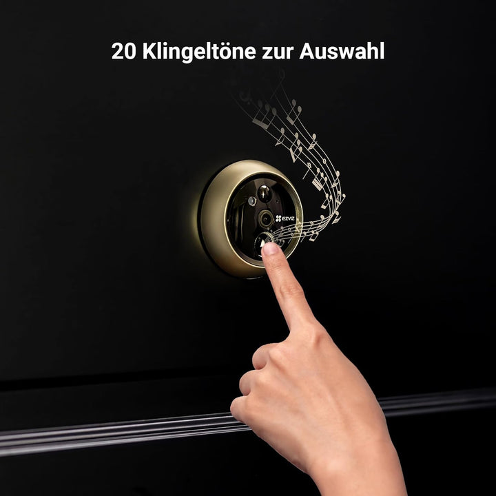 EZVIZ 2MP Video Türklingel mit 4,3 Zoll Farbbildschirm, WLAN Türspion mit 155° Sichtwinkel, Personen