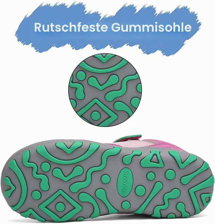 Mishansha Jungen Mädchen Wanderschuhe rutschfest Walkingschuhe Weich Flexibel Stabil Fitnessschuhe F