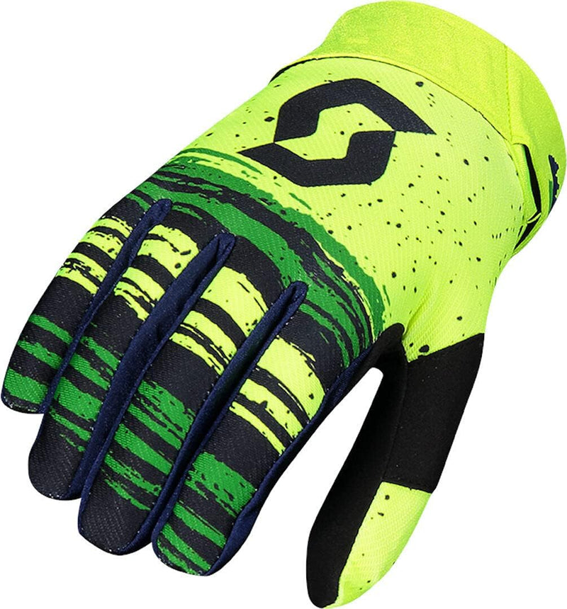 Scott 450 Noise MX Motocross/DH Fahrrad Handschuhe blau/gelb/grün 2021: Grösse: XXL (12)