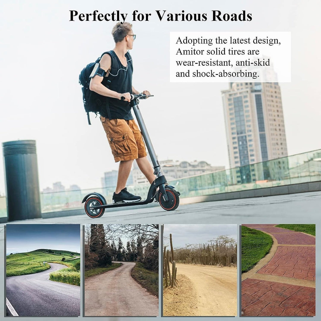 Amitor 8,5 Zoll E Scooter Solid Reifen 2 Stück, 8 1/2 x2 Vollgummireifen, Pannensicher Explosionsges