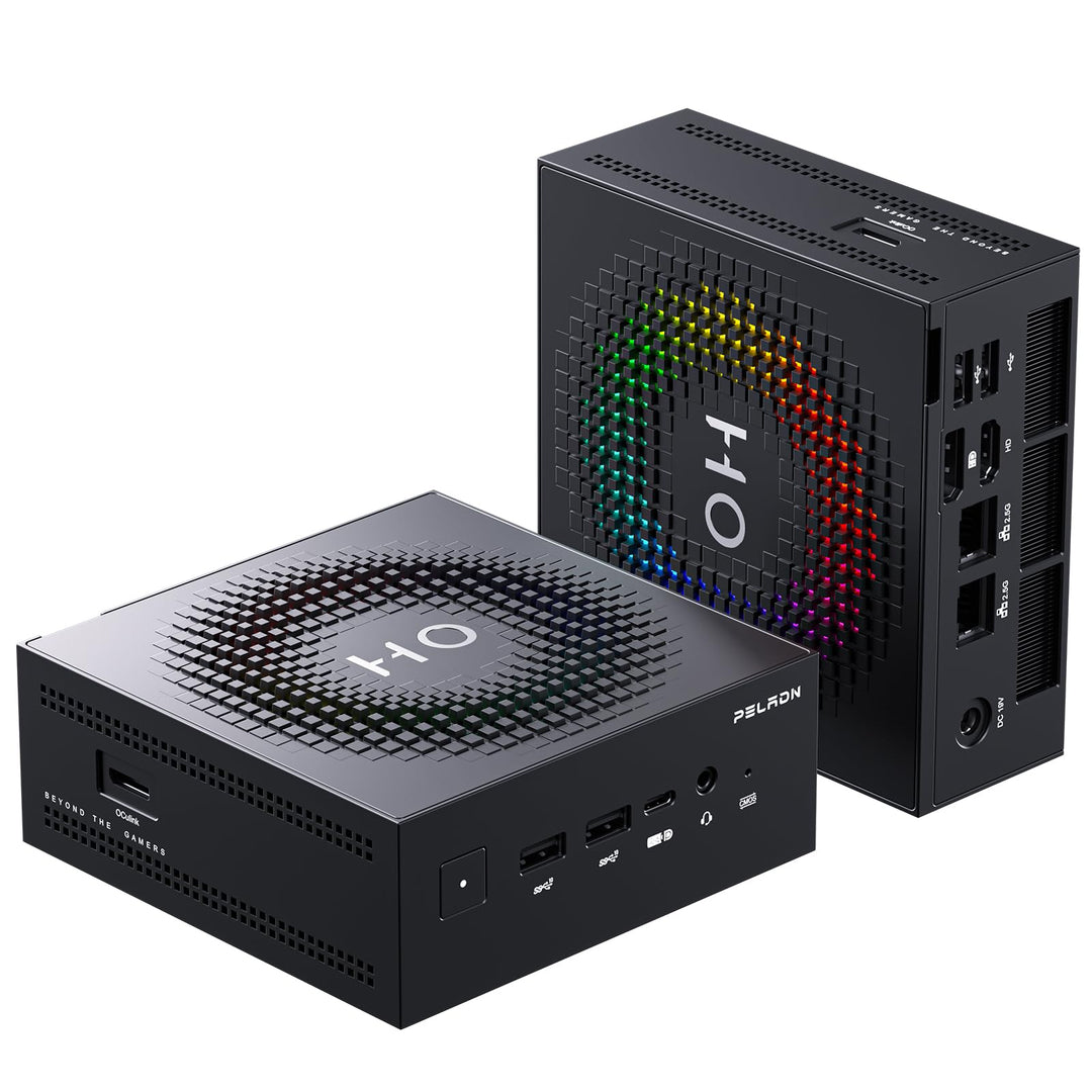 PELADN Mini PC, Ryzen AI 9 HX 370, 24GB LPDDR5X/1TB PCIe 4.0 SSD, Dual 2.5G LAN, USB4 20Gbps Type-C/