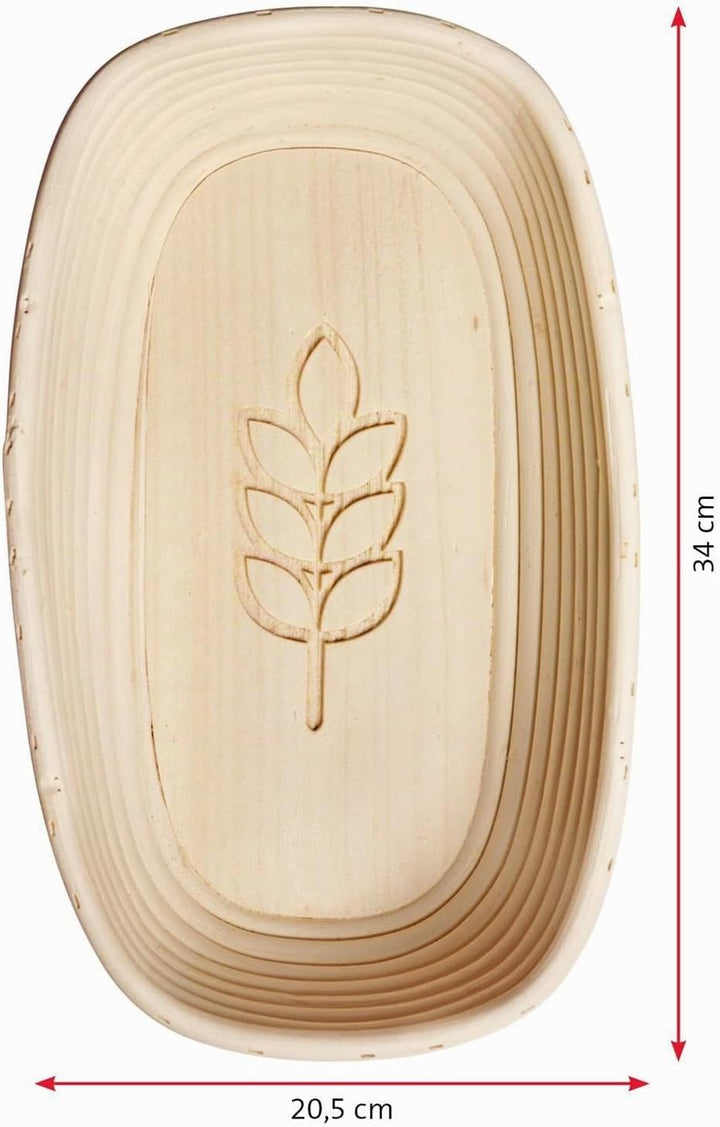 Westmark Gärkörbchen-Set, 2tlg., Gärkörbchen oval + Bezug, Mit Ähre, Peddigrohr/Baumwolle, Hellbeige