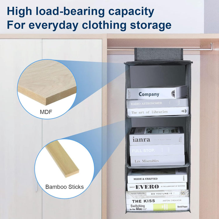 AiQInu Hängeregal Kleiderschrank,Hängeaufbewahrung Schrank Organizer mit 5 Fächern,Faltbar Platzspar