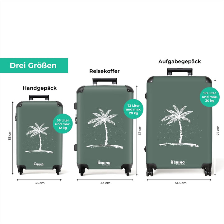 NoBoringSuitcases.com® Koffer XL Gross 77x51.5x28 cm Hartschale Reisekoffer 4 Rollen Leicht Koffer T