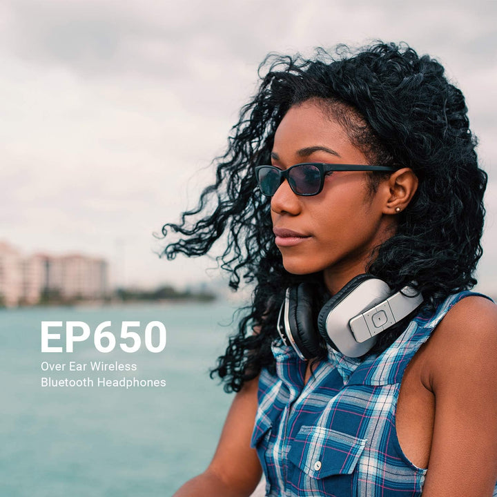 August EP650 - Bluetooth Kopfhörer v4.2 NFC mit aptX Low Latency - Stereo Over Ear Headphones mit Au