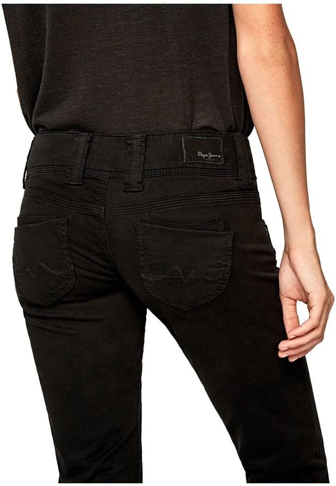 Pepe Jeans Damen Venus Jeans Regular Fit Low Waist Authentic Rope 25W / 30L Black (Black), 25W / 30L