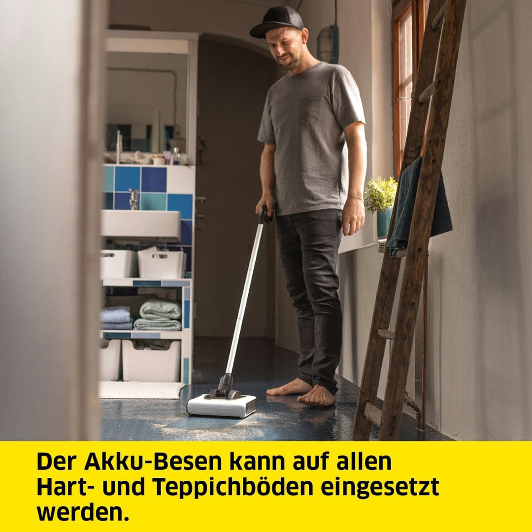 Kärcher Akku-Besen KB 5, elektrischer Besen für die schnelle Bodenreinigung, Lithium-Ionen-Akku, Akk