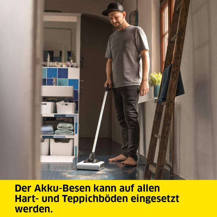 Kärcher Akku-Besen KB 5, elektrischer Besen für die schnelle Bodenreinigung, Lithium-Ionen-Akku, Akk