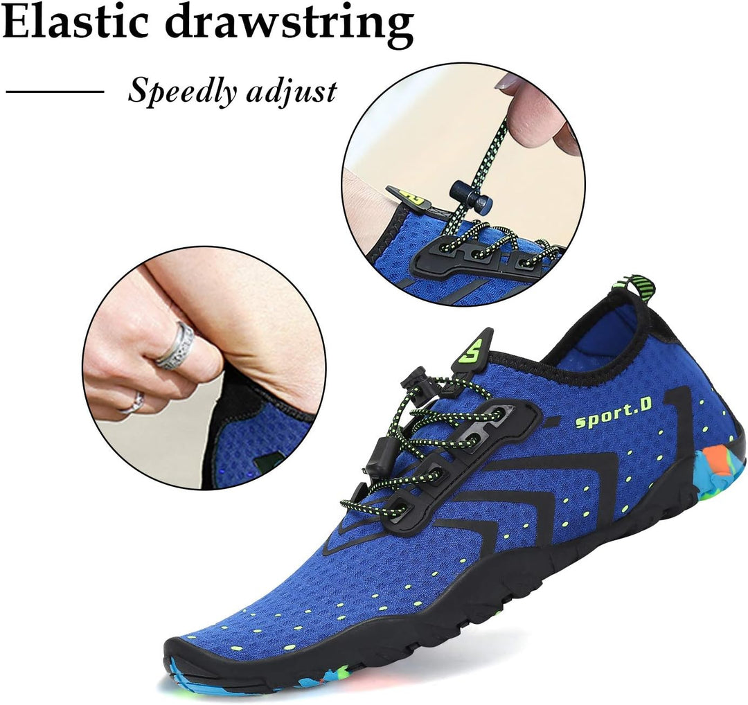 SAGUARO Herren Badeschuhe Damen rutschfeste Sohle Schnell Trocknend Schwimmschuhe 36 EU Blau, 36 EU
