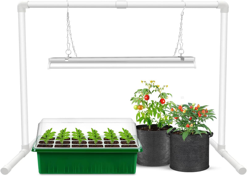 wolezek Pflanzenlampe LED Vollspektrum, 144 LED 60cm T5 Grow Light mit Ständer, Weisse Wachstumslamp