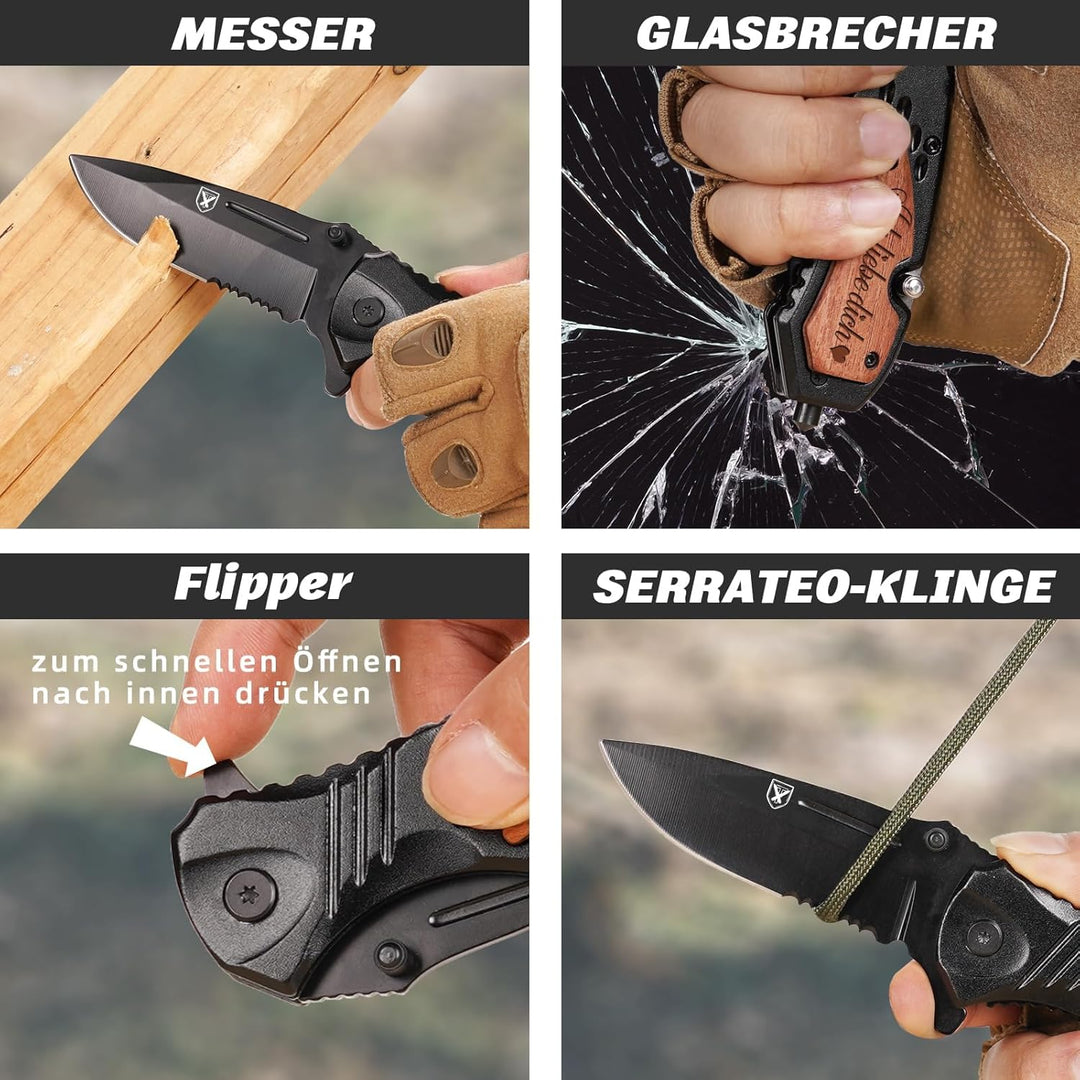 Multitool weihnachtsgeschenke Männer Papa – 21-in-1 Multifunktionsmesser mit Gravur „Ich liebe dich“