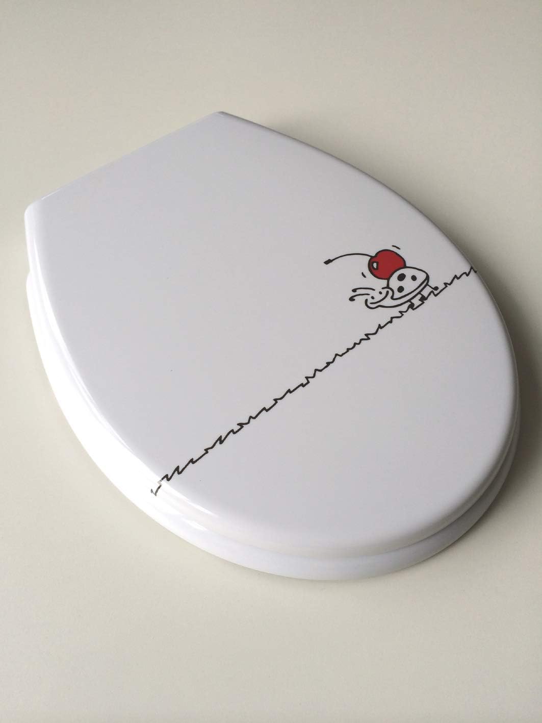 ADOB Klodeckel mit Motiv (Käfer) – WC Sitz Absenkautomatik – Toilettendeckel abnehmbar – Hochwertige