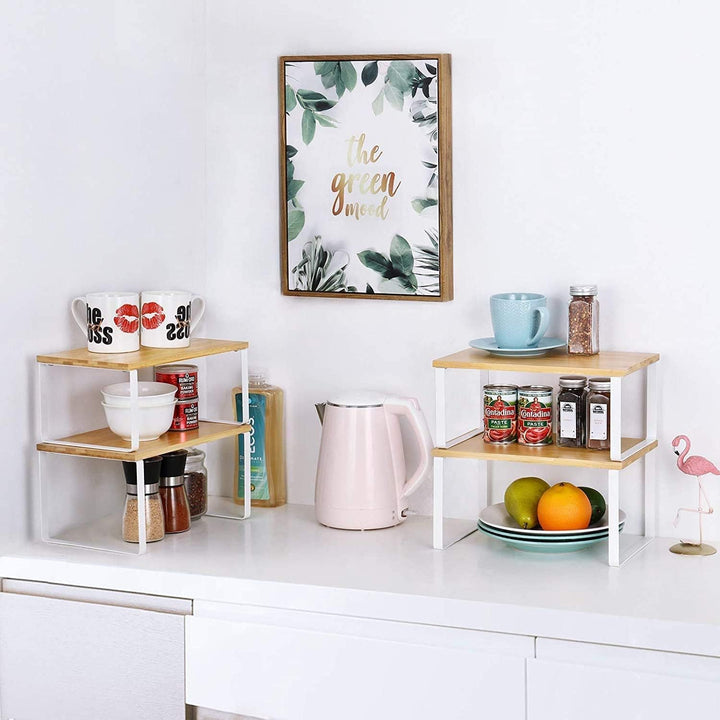 LIANTRAL Küchen Organizer, Küchenschrank Organizer 2er Set, Erweiterbar & Stapelbar Gewürzregale Küc