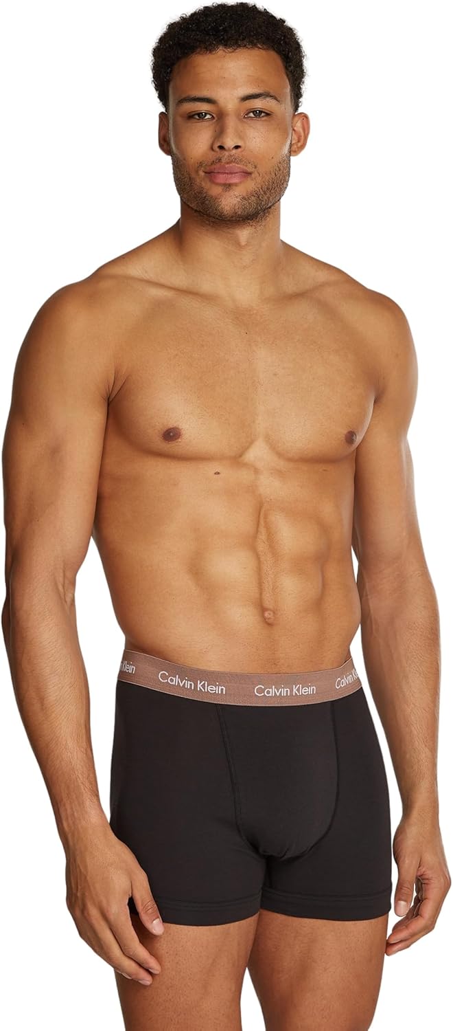 Calvin Klein Herren Trunk (3er Pack) S Black (B- R Iris, Grey Heat, Dusty Tan Wbs), S Black (B- R Ir