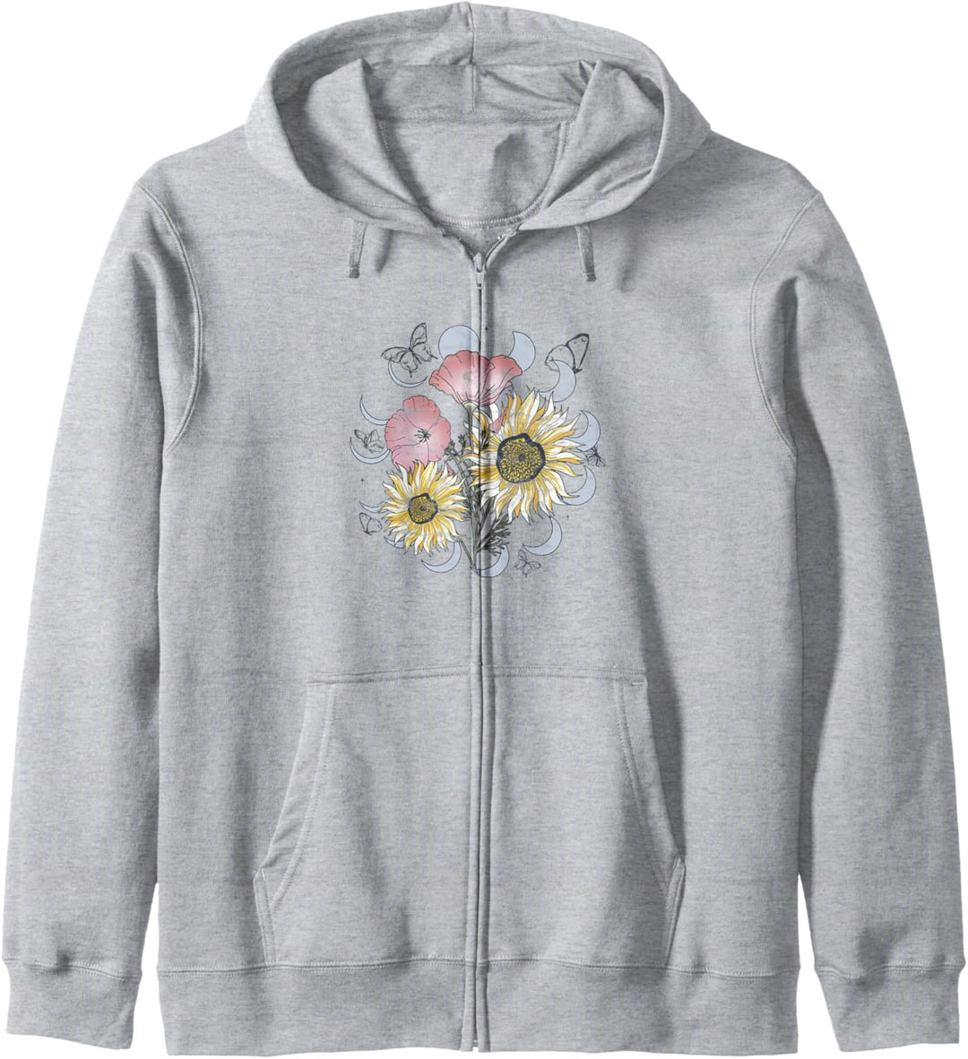 Wildflowers Butterflies Lunar Cycle Kapuzenjacke
