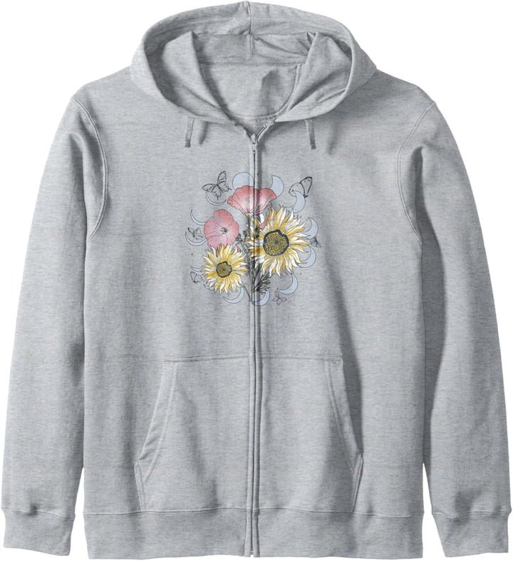 Wildflowers Butterflies Lunar Cycle Kapuzenjacke