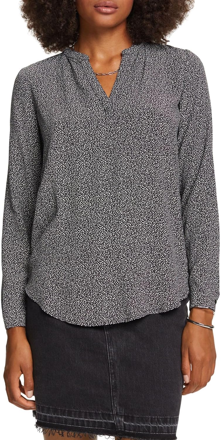 ESPRIT Damen Bluse XS 001/Black, XS 001/Black