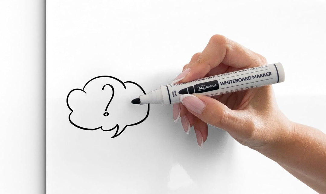 ALLboards Glasboard Magnetisch Perlweiss 60x40cm, Rahmenlos, Glastafel, Magnettafel, Gehärtetes Glas