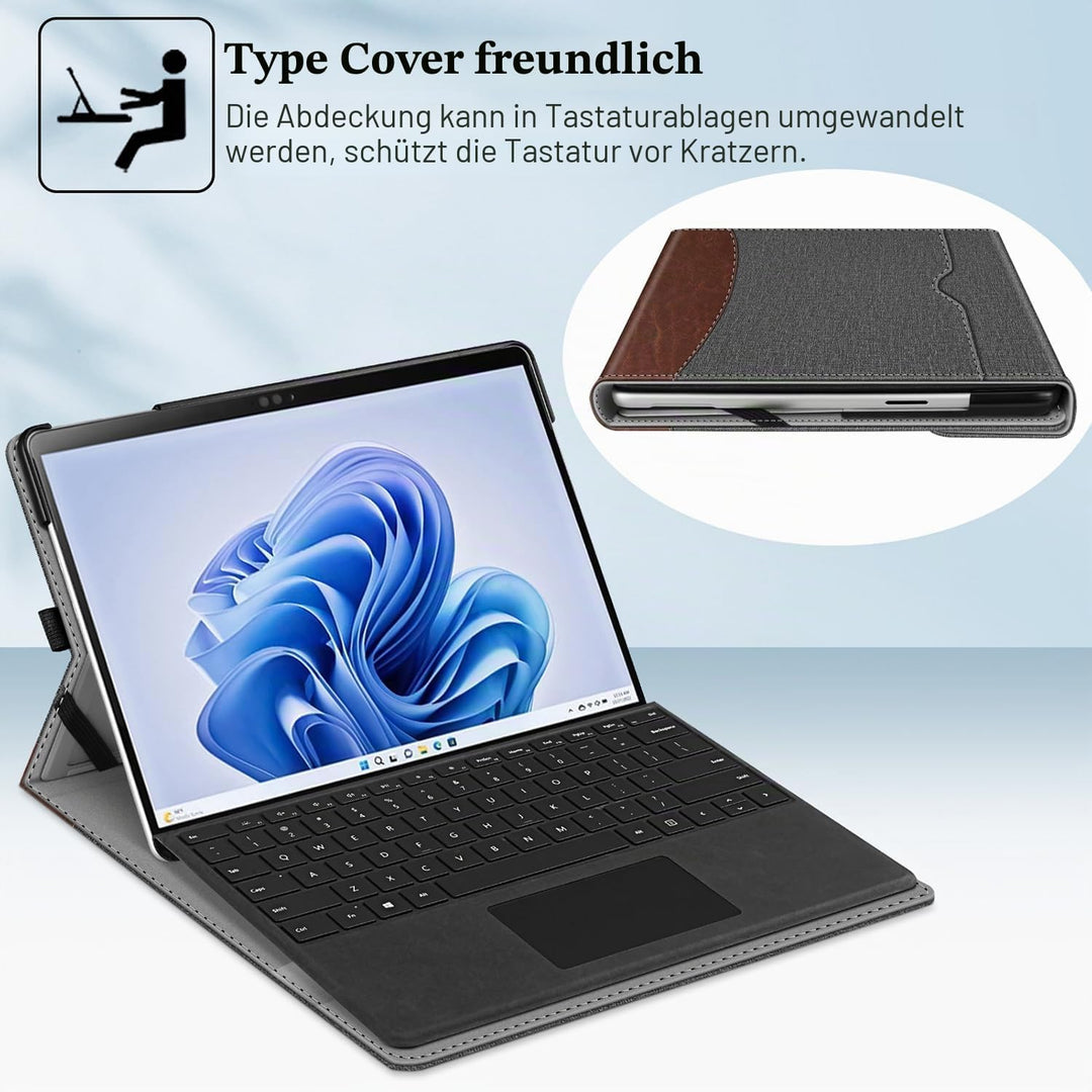 Fintie Hülle für Microsoft Surface Pro 11/10 / 9 (2024-2022) 13 Zoll - Multi-Sichtwinkel Kunstleder