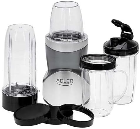 ADLER Blender Smoothie Set, Leistungsstarker Motor, Kapazität 700ml, 1200W Max.