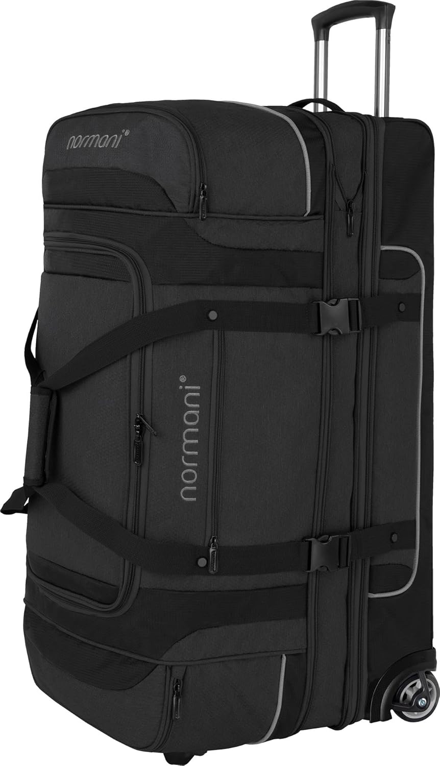 Reisetasche 2-Rad Trolley Weichgepäck Reisetasche mit Rollen und 6 Fächern - erweiterbarer Reisetrol