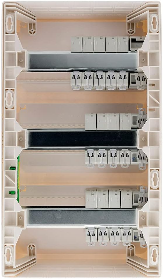 Coffret T5 39 modules Blanc équipé de 13 disjoncteurs et 3 inter. diff. livré avec accessoires