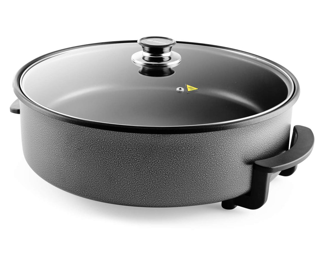 Orbegozo PZ 8100 - Elektrischer Topf mit Glasdeckel, Anti-Haft-Beschichtung, einstellbares Thermosta