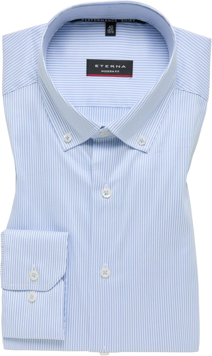 eterna Herren Performance Shirt MODERN FIT 1/1 blau 46_H_1/1