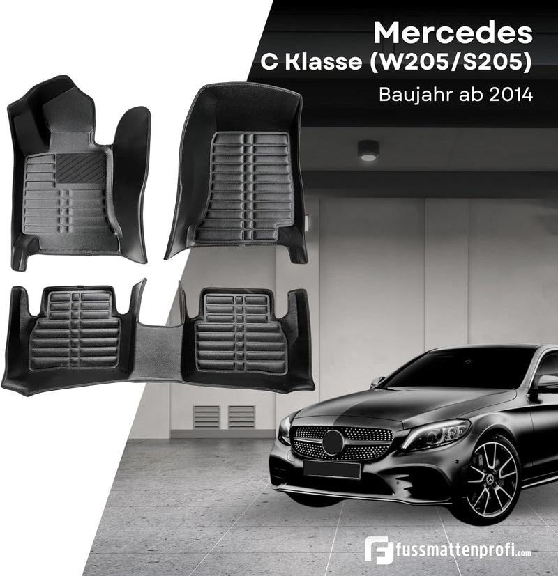 fussmattenprofi.com Fussmatten Auto Set für Mercedes C-Klasse W205 S205 Baujahr ab 2014 I Perfecte P