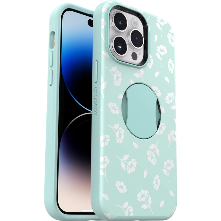 OtterBox OTTERGRIP Symmetry Schutzhülle für iPhone 14 Pro Max – Mohnblumen von The Sea (blau) Mohnbl