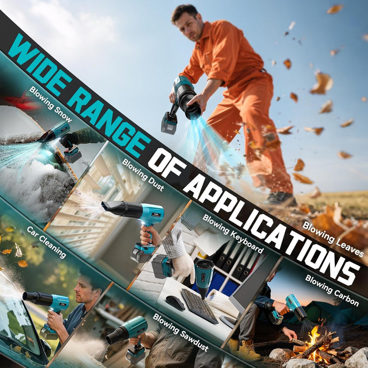 Ecarke Akku-Gebläse Turbo für Makita 18V Akkus, 80.000 U/Min bürstenloser Motor, 60m/s Luftgeschwind