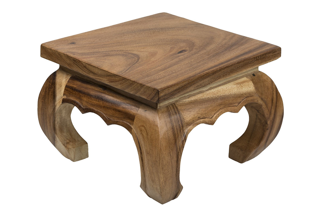 Kleiner Opiumtisch 30x30x23 cm Massivholz Handarbeit, Natur. Als Beistelltisch, Hocker oder Tisch fü