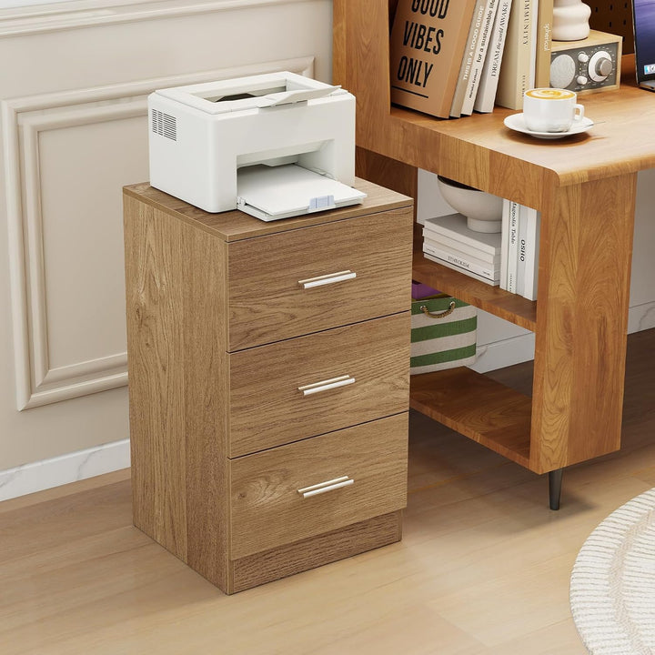 COSTWAY Nachttisch mit 3 Schubladen, Nachtschrank für Boxspringbett, Nachtkommode, Nachtkonsole, Bei