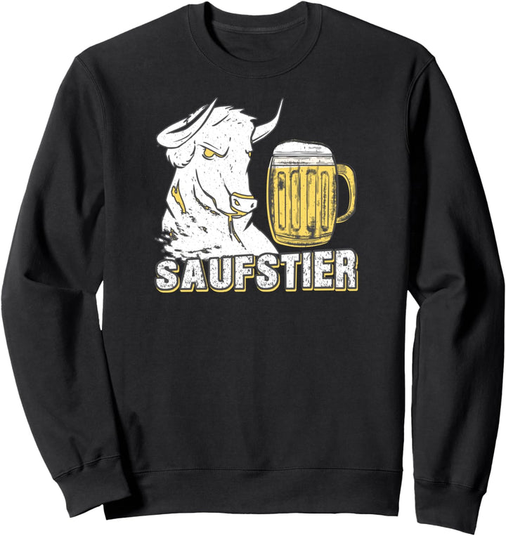 Bier Bierglass mit Grill-Party Saufstier Spruch lustige Bier Sweatshirt