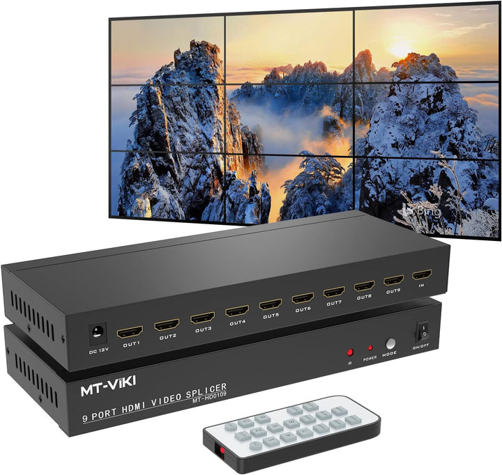 MT-VIKI 3x3 HDMI Videowand Controller 1 in 9 Out Bildschirmspleissung 9 Port Video Wall Prozessor un