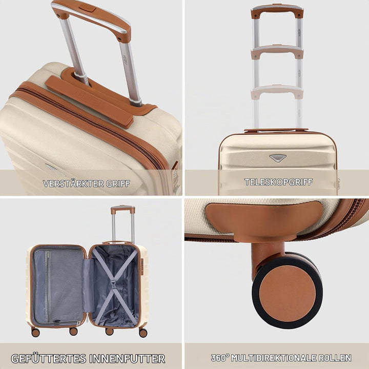 Flight Knight Leichte 4-Rad-abs-hartschalenkoffer Handgepack, Zugelassen Fur Uber 35 Fluggesellschaf
