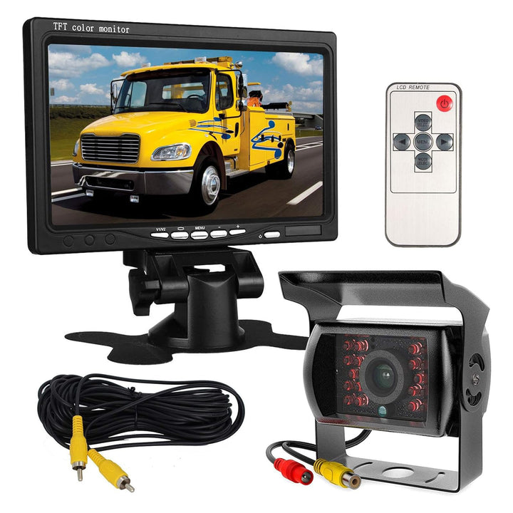 12 V-24 V 17,8 cm Auto TFT LCD-Bildschirm HD Monitor + Bus LKW-Anhänger 18LEDs IR-Nachtsicht wasserd