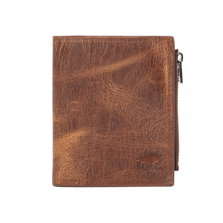 Solo Pelle® Slim Wallet KOMPA mit Münzfach [bis zu 13 Karten] Slimwallet [RFID-Schutz] Kartenetui [L