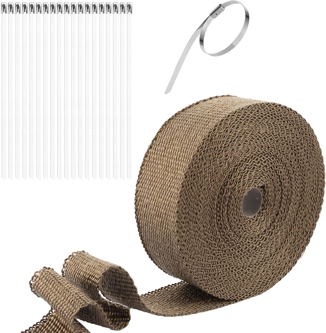 MUXHEL 15M x 5CM Hitzeschutzband, Hitzeschutzband Auspuff, Auspuff Dichtband, Auspuff Hitzeschutzban