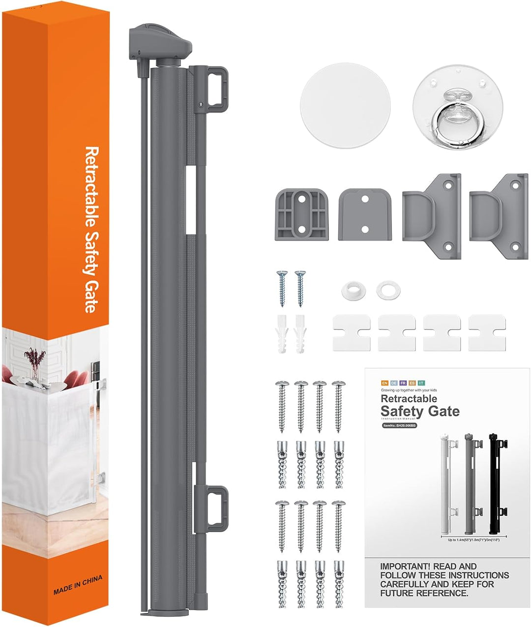Treppenschutzgitter Türschutzgitter Ausziehbar,Verstellbares und Erweitertes Sicherheitsgitter,Abspe