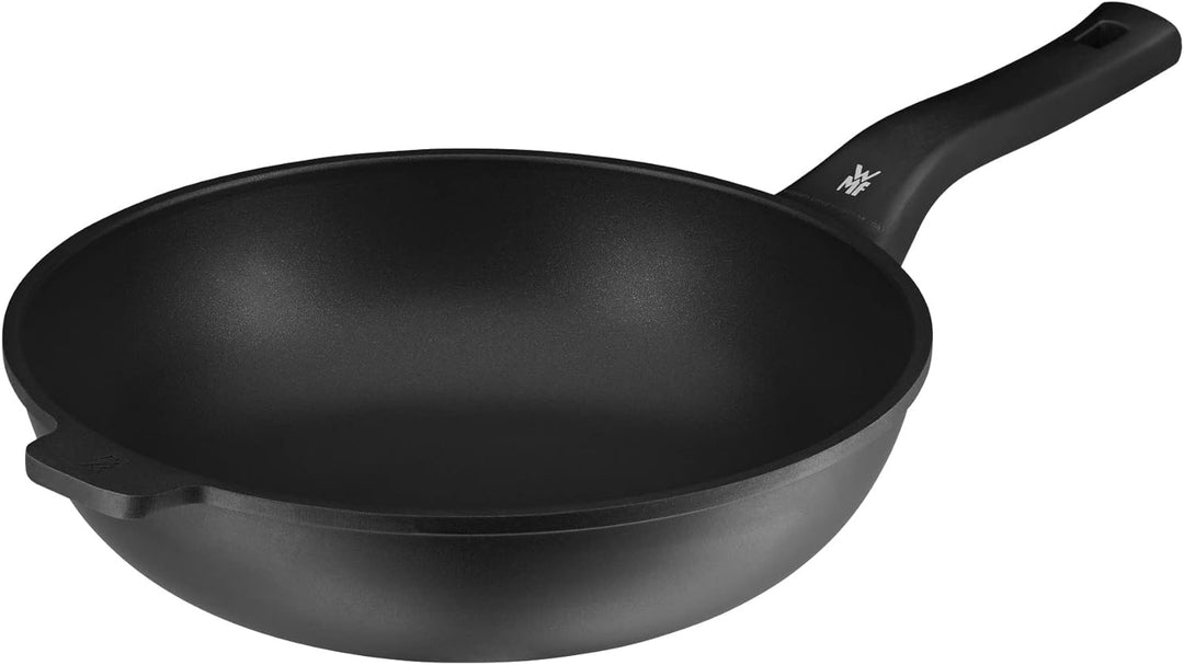WMF Permadur Premium Wokpfanne 30 cm Induktion, Glasdeckel mit Dampföffnung, Wok Aluminium beschicht