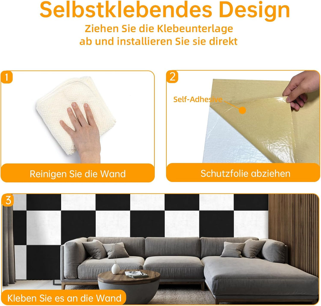 Rdutuok 12 Stück Selbstklebend Akustikplatten,30 x 30 x 1 cm Akustik Absorber Akustik Panel für Tons