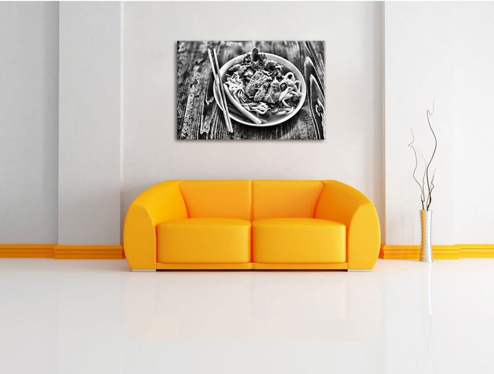 Pixxprint Japanische Brühe Miso / 100x70cm Leinwandbild bespannt auf Holzrahmen/Wandbild Kunstdruck